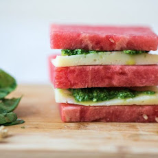Watermelon And Manchego Stack With Arugula Pesto