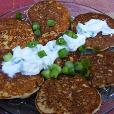 Corn Blini With Smoked Salmon and Chive Cream