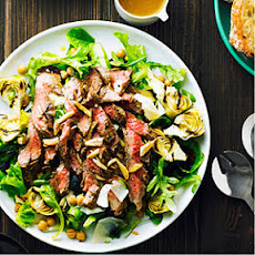 Garlicky Steak Salad with Chickpeas and Artichokes