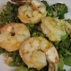 Lemony Sauteed Shrimp With Broccoli and Peas