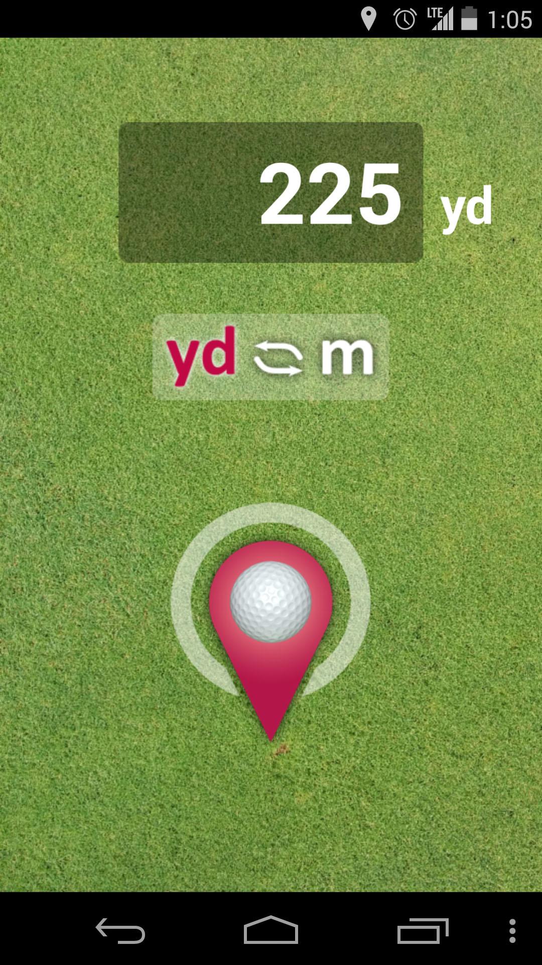 Android application ゴルフ飛距離計測 screenshort