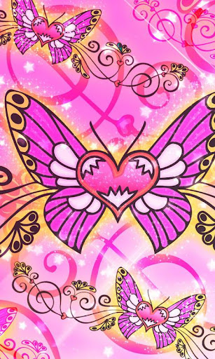 Amazing Butterfly pink 480x800