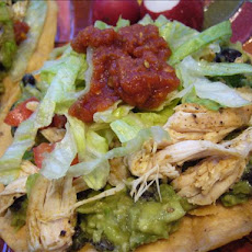 Chicken and Black-Bean Guacamole Tostadas