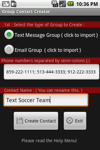 Group Contact Creator