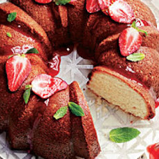 Pound Cake with Strawberry Glaze