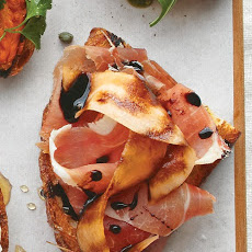 Prosciutto, Melon, and Balsamic Vinegar Bruschetta