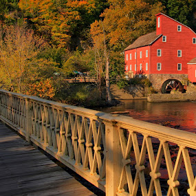 Good Morning Red Mill by Pat Abbott - Landscape & Nature Cities, Towns & Villages