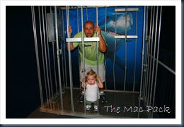 Savannah & Daddy in the shark cage
