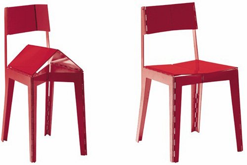 ペシャンコ椅子。[Collapse type chair]