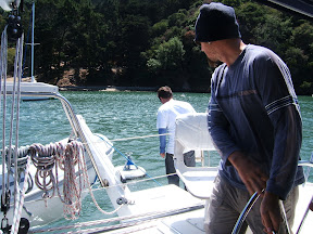 Backing onto the mooring buoy