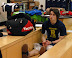 Chris ices his bruised knees
