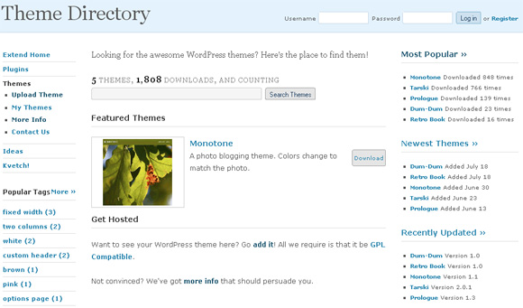 Каталог тем (шаблонов) для WordPress