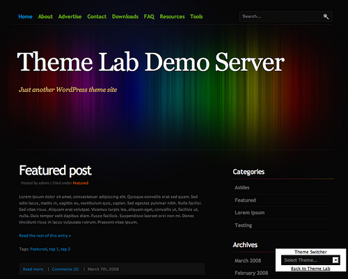 темный шалон для WordPress