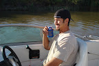 Nick A. driving kicking it on the boat.