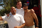 Otto, Eric, and Nick on the back of Otto's toy hauler