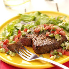 Peppered Steaks with Salsa Recipe