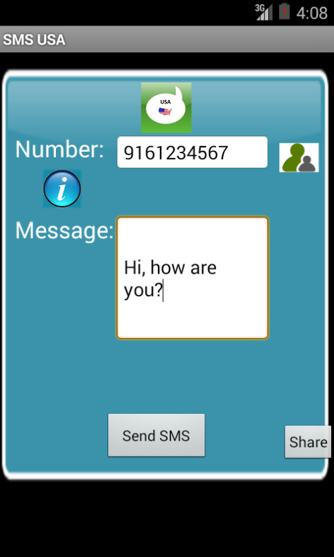 Android application Free SMS USA screenshort