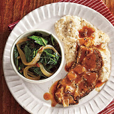 Braised Pork with Slow-Cooked Collards, Grits, and Tomato Gravy