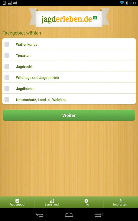 Android application Jagdprüfung - Niedersachsen screenshort
