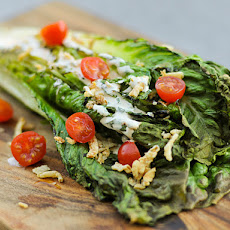 Grilling: Romaine Salad with Spicy Ranch, Tomatoes, and Fried Onions