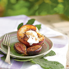 Seared Figs and White Peaches with Balsamic Reduction