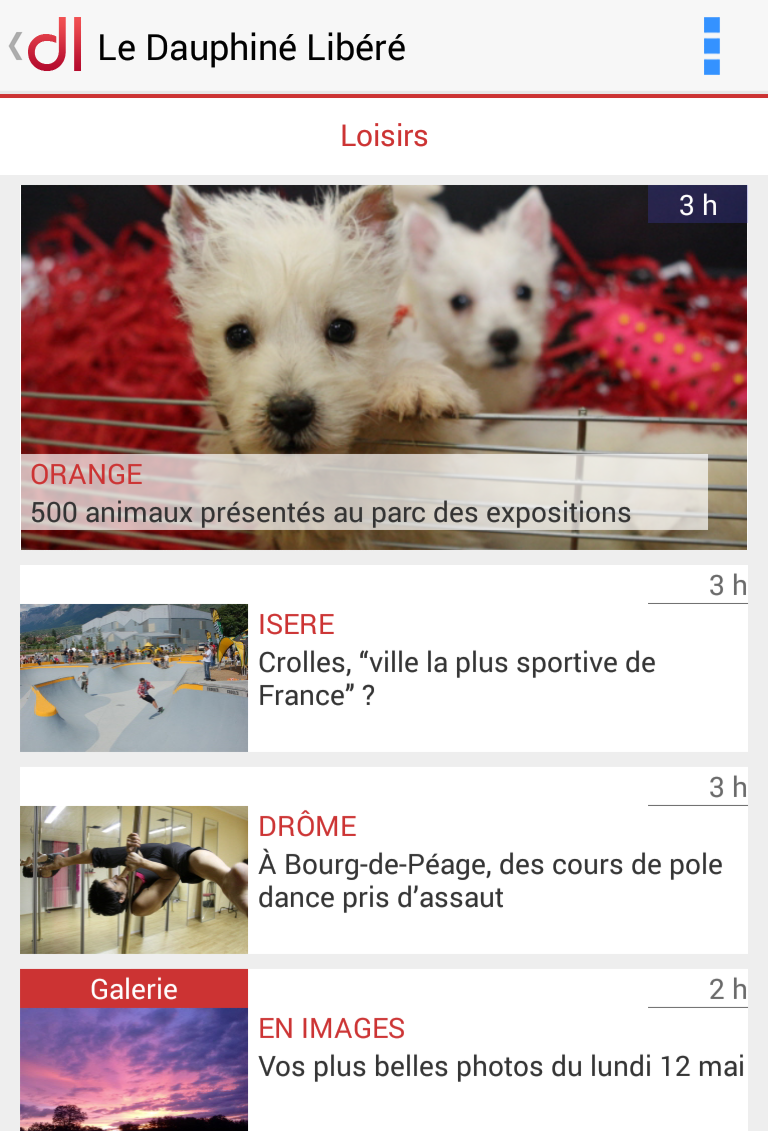 Android application Le Dauphiné Libéré screenshort
