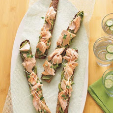 Open-Faced Salmon Sandwiches with Avocado-Wasabi Spread