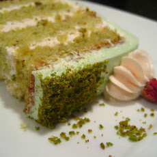 Goodnight Rose: Pistachio-Cardamom Cake with Rosewater Frosting