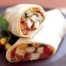 Turkey Burritos with Salsa and Cilantro