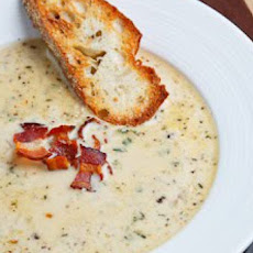 Roasted Cauliflower and Aged White Cheddar Soup