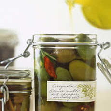 Cerignola Olives with Hot Pepper and Rosemary Oil