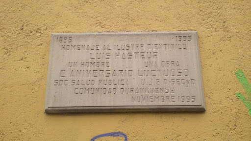 Placa Aniversario Luctuoso Luis Pasteur 