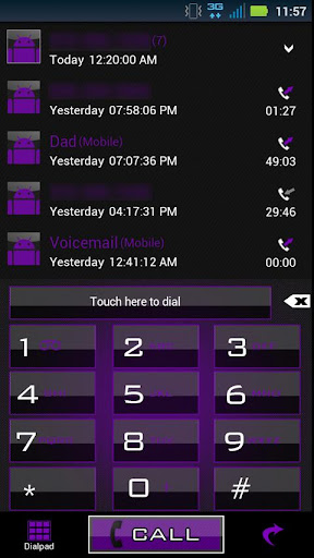 GO Contacts Clean Purple Theme