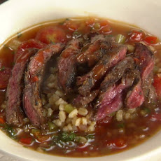 Mexican Sliced Steak and Barley Soup