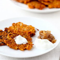 Spiced Sweet Potato Latkes with Yogurt