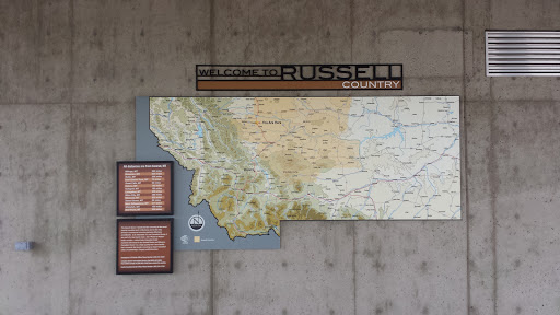 Russell Country Welcome Sign and Montana Map