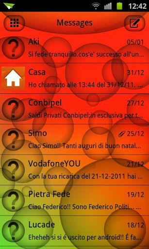 GO SMS Bubbles Dark Theme