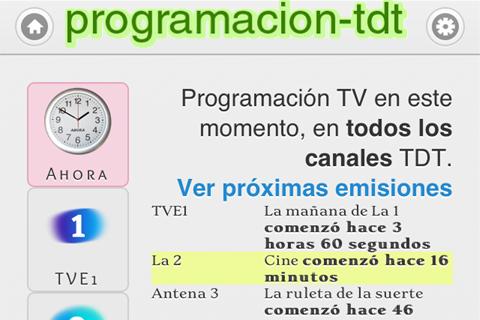 Programacion TDT TV España