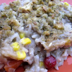 Turkey Pot Pie With Stuffing Crust (Using Leftovers)