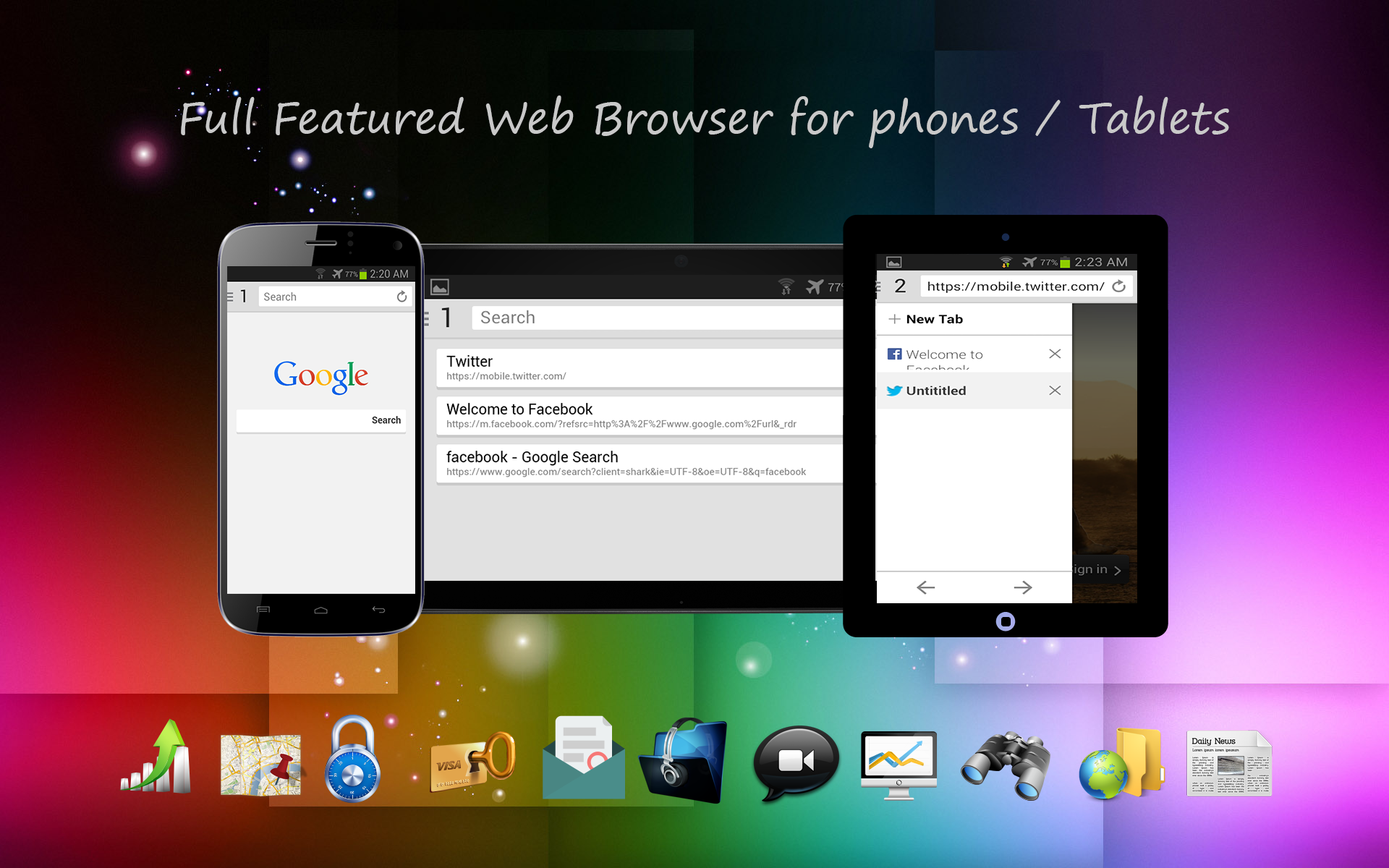 Android application Shark Browser screenshort