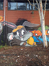 Bugs Bunny Playing Baseball Mural