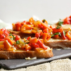Brie and Red Pepper Crostini