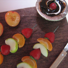 Fruit Skewers with Chocolate Dipping Sauce