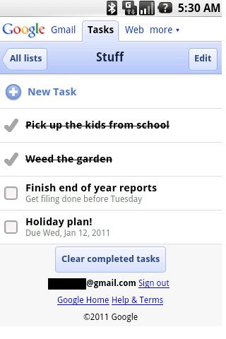 Google ToDo List