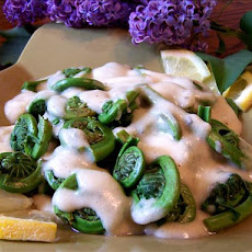 Fiddlehead Ferns Steamed With a Creamy Dijon Sauce