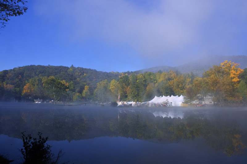 A high dynamic range - hdr - image of the Lake Eden Arts Festival - LEAF - in Black Mountain North Carolina in October 2008.
