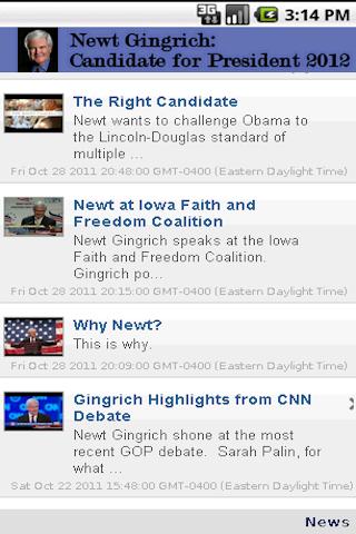 【免費新聞App】2012 Candidate: Newt Gingrich-APP點子