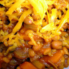 Spicy Tomato and Bean Barley Bake (Low Fat and Healthy)