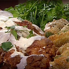 Southwestern-Style Fried Chicken Wings with Kicked-Up Jalapeno Poppers and a Creamy Chipotle-Cilantro Sauce