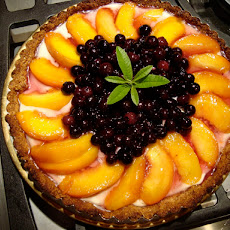 Poached Peach and Blueberry Tart